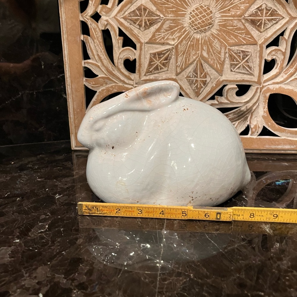 Elegant White Ceramic Bunny Figurine